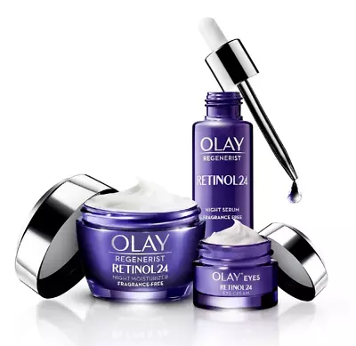 $74.95 • Buy Olay RETINOL 24 Night Moisturiser, Serum And Eye Cream - 3pc Set RRP $169