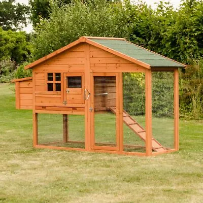 6ft Large Chicken Coop And Run With Egg Nest Box Poultry Hen House Bird Ark Cage • £199.95