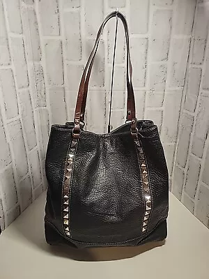 Red By Marc Ecko Shoulder Bag Black Brown/ Silver Studded Tote Bag • $11.19