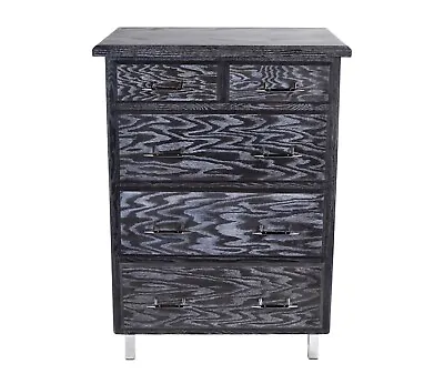 Vintage Modern Custom Black Cerused Oak Highboy Dresser • $1395