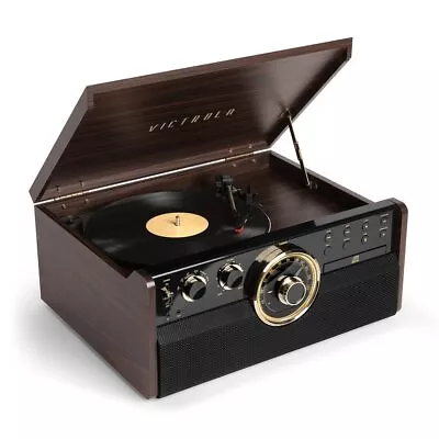 Victrola The Empire 6-In-1 Bluetooth Turntable Music Centre Espresso • $349.95