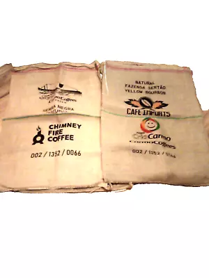 4 X LARGE USED Empty Hessian Fabric Jute Coffee Sacks Bags Crafts Mixed Bundle • £11.99