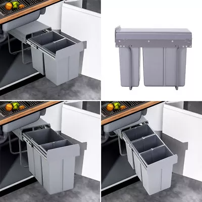 Recycle Bin Pull Out Kitchen Waste Bin SOFT CLOSE Under Sink Cabinet Multi Size • £55.99