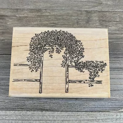 1995 Stampington & Company Rubber Stamp Large Wooden Archway Arbor Vines Flowers • $14.95