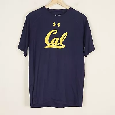 Under Armour Loose HeatGear Blue Cal State Short Sleeve Shirt Mens Sz M • $17.39