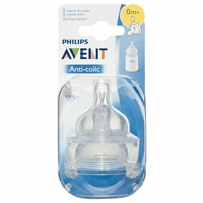 $20.95 • Buy Avent Silicone Teat Newborn 2-Pack Natural Healthier Feeding Rhythm Anti-Colic