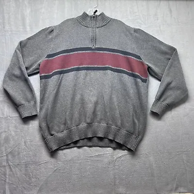 Eddie Bauer Sweater Mens 3XLT Long Sleeve 1/4 Zip Gray Pullover • $17.50