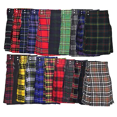 Men's Fashion Sport Tartan Utility Kilt Deluxe Kilt Adjustable Sizes Pocket Kilt • £27.99