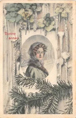 CPA Fantasy - Bonne Year - Young Woman IN Clothes Winter - Vienna • £6.40