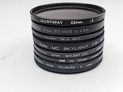 62mm Set Of 7 Filters - CPL UV Sky Tiffen Quantaray Kenko Chiaro • $11.99