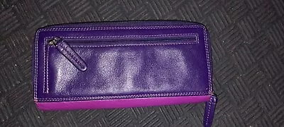 VISCONTI Genuine Leather Purple Multi Colored Clutch Wallet • $33