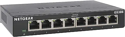 NETGEAR 8-Port Gigabit Ethernet Unmanaged Switch (GS308) - Home Network Black • $29.94