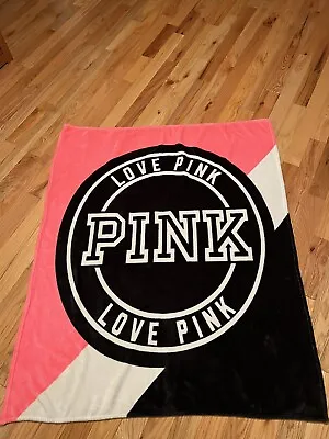 Victoria Secret PINK Throw Blanket Pink And Black • $12.60