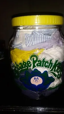 $70 • Buy Vintage 1984 Coleco Cabbage Patch Kids Glass Jar Filled W/ Licensed Clothes Lot 