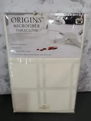 Origins Microfiber Tablecloth 70  Round Beige Spill-proof • $17.99