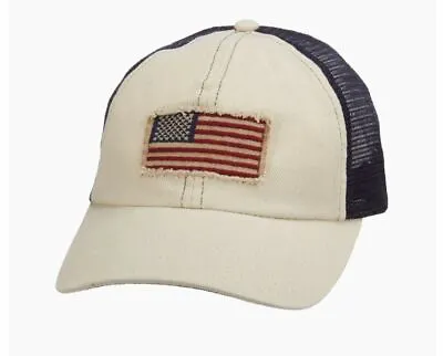 Dorfman Pacific USA Ball Cap Mesh Back - Putty/Navy • $14.95