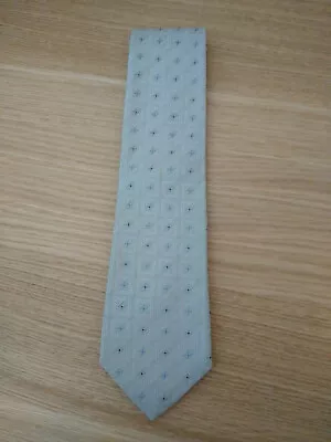 Mens M&S 100% Silk Neutral Coloured Patterned Tie • £4