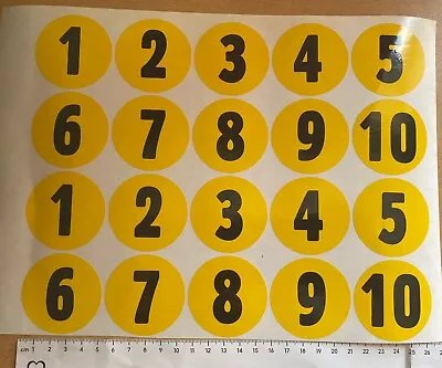 RC 1-10 Numbers Stickers 1/10 Buggy Touring Car Tamiya 50mm Decals Sheet • £5.99