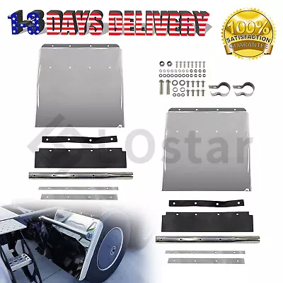 2 X Quarter Fender 24 X24  Stainless Steel For Semi Truck Freightliner Volvo VNL • $91.15