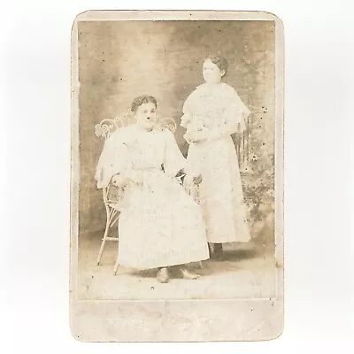 Noblesville Indiana Girls Cabinet Card C1875 White Dress Women Chair Photo A3887 • $14.95