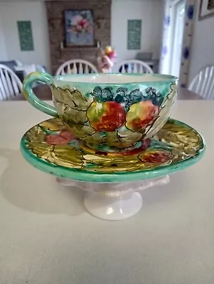 Italian Majolica Frutta Bella Styson 1028 Cup & Saucer Set • $19