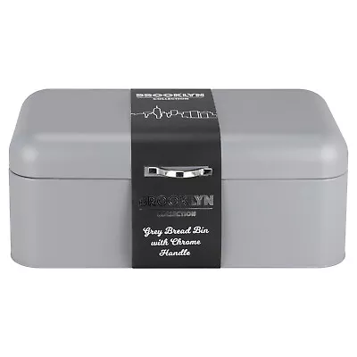 The Range Grey Metal Bread Bin 42x17.5x22.5cm • £16.99