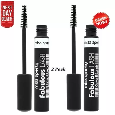 2x Miss Sporty / Fabulous Lash Xtra Mascara / 8 Ml / Black  Natural Free Postage • £19.49