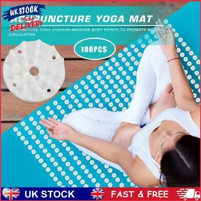 100pcs Plastic Lotus Acupressure Yoga Mat Spikes Pilates Cushion Pad Needle • £7.09