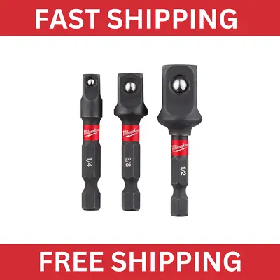 Milwaukee Shockwave Impact Duty 1/4 In. Hex Shank Socket Adapter Set (3-Piece) • $11.33