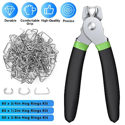 Durable Hog Ring Pliers Kit With 240Pcs Rings Tool Set For Seat Cover Upholstery • $17.48