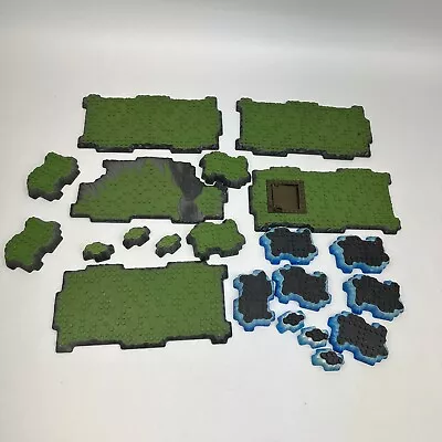 Set Of 19 Mega Bloks Dragons Terrain Base Plate Green Stone Land & Waters Edge • $34.44