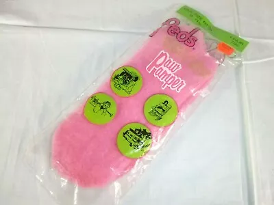 NOS Vtg Peds Paw Pamper HOT PINK Fuzzy Brushed Orlon Bootie Socks NEW Deadstock • $28