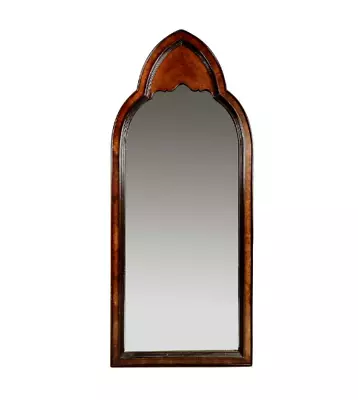 Vintage Gothic Revival Burl Wood Arched Wall Mirror Cathedral Tudor 870 • $1687.50