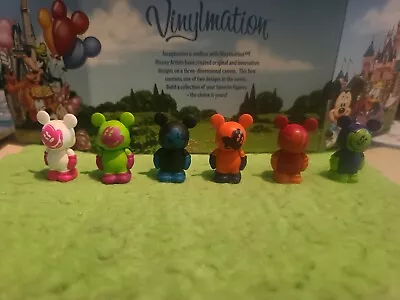 DISNEY Vinylmation 1.5  Park Lot Of 6 Jr Junior Oh Mickey Mouse Pink Red Blue • $16.99
