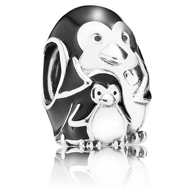 PANDORA Penguin Family Silver Charm - 791404EN60 • £22.63