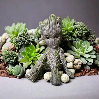 Miniature Fairy Garden Sitting Groot Figurine PVC Statue Groot In For Kids Home • $7.95