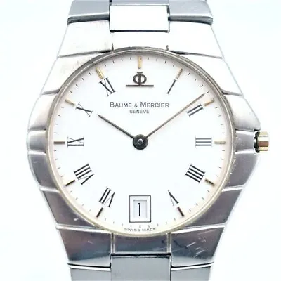 Baume & Mercier 5748 Geneve White Dial RARE & Special Swiss Quartz Men's Watch • $280