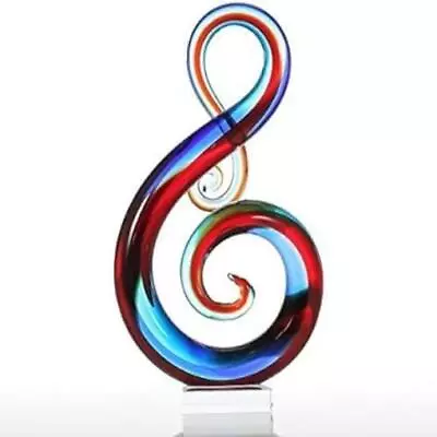 Too Arts Music Note Glass Sculpture Decor Ornament Gift Craft Christmas Birthday • $179.90