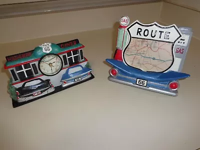 Route 66 Heavy Desk Or Table Decor Heavy Picture And Plaque Clock • $22