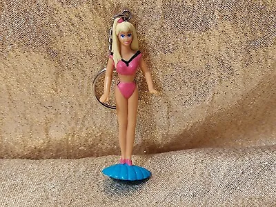 $20.40 • Buy VINTAGE 1990 Pink Bikini Beach Shell Barbie Blond 3” Figure Keychain RARE