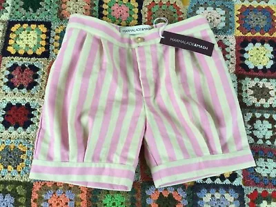 Marmalade And Mash Girls Striped Pink Shorts Age 6-7 Years • £15
