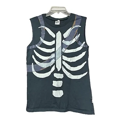 Fortnite Mens Skull Trooper Spirit Sleeveless Halloween Costume T Shirt Sz Small • $9.99