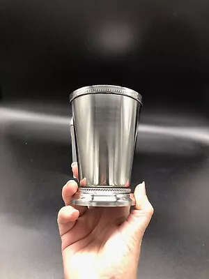 Beaded Stainless Steel Mint Julep Cup NIB 4.5  Tall By 3.5  Wide • $15