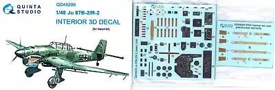 $15.99 • Buy Quinta Studios 1/48 JUNKERS Ju-87B-2/R-2 STUKA DECAL COLORED INTERIOR SET Italer