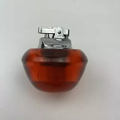 Vintage Orange Art Glass Fortune Japan Table Cigarette Lighter MCM Untested • $49