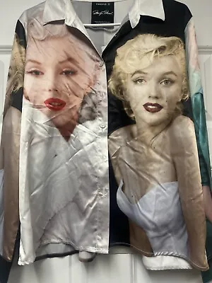 Marilyn Monroe Shirt Women Forever 21 Button Down Long Sleeve Sz M Medium NEW • $79