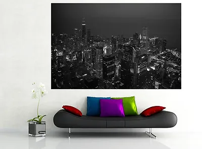 SkyScraper SkyLine Tower New York London 3d Effect Wall View Sticker Poster 329 • £14.29