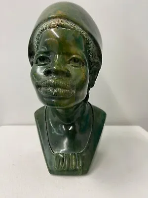 Green Verdite Bust Of Woman By Freeman Sithole • $900