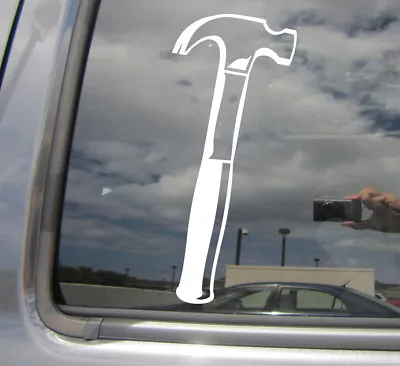 Curved Claw Hammer - Carpenter Laborer Car Window Vinyl Decal Sticker 10375 • $4.99