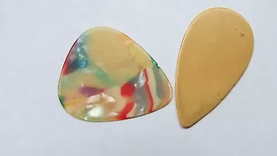 Vintage Guitar PickS. 1950’s  Transparent Pearl Mosaic. PLUS ONE SMALL ONE • $9.99